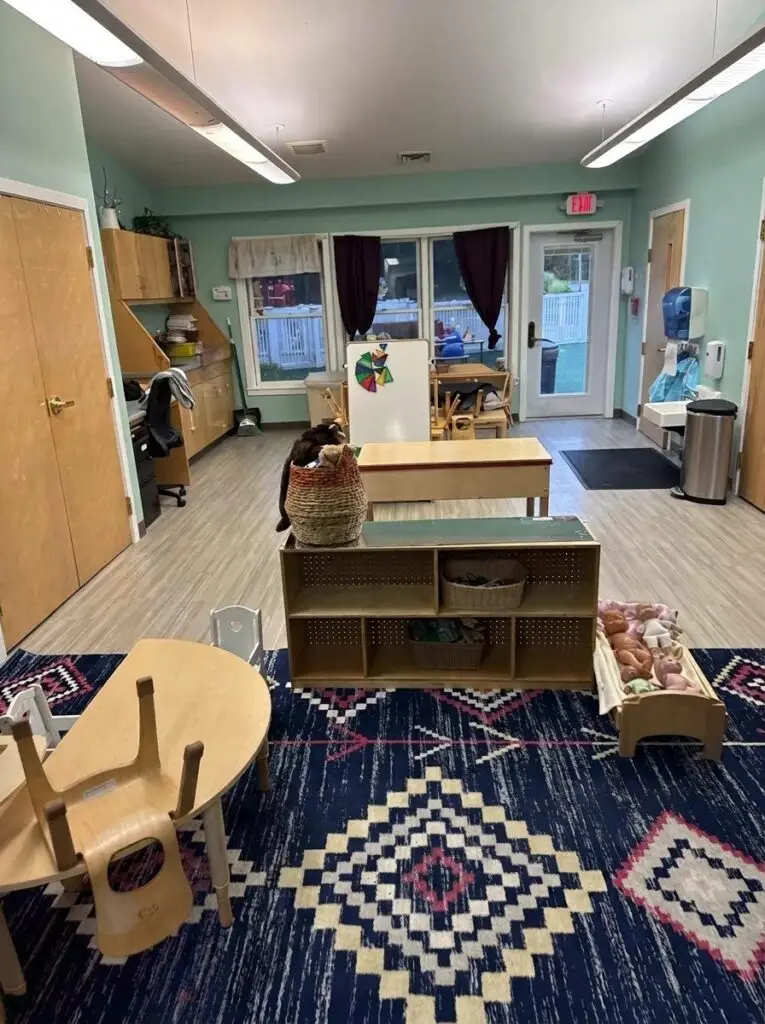 Tidy and sanitized daycare playroom